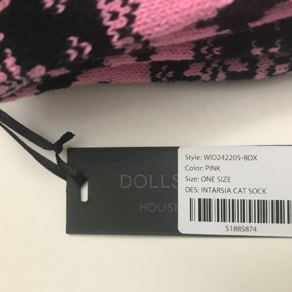 Widow x Dolls Kill Knee High black Intarsia Cat socks NWT - Picture 3 of 4